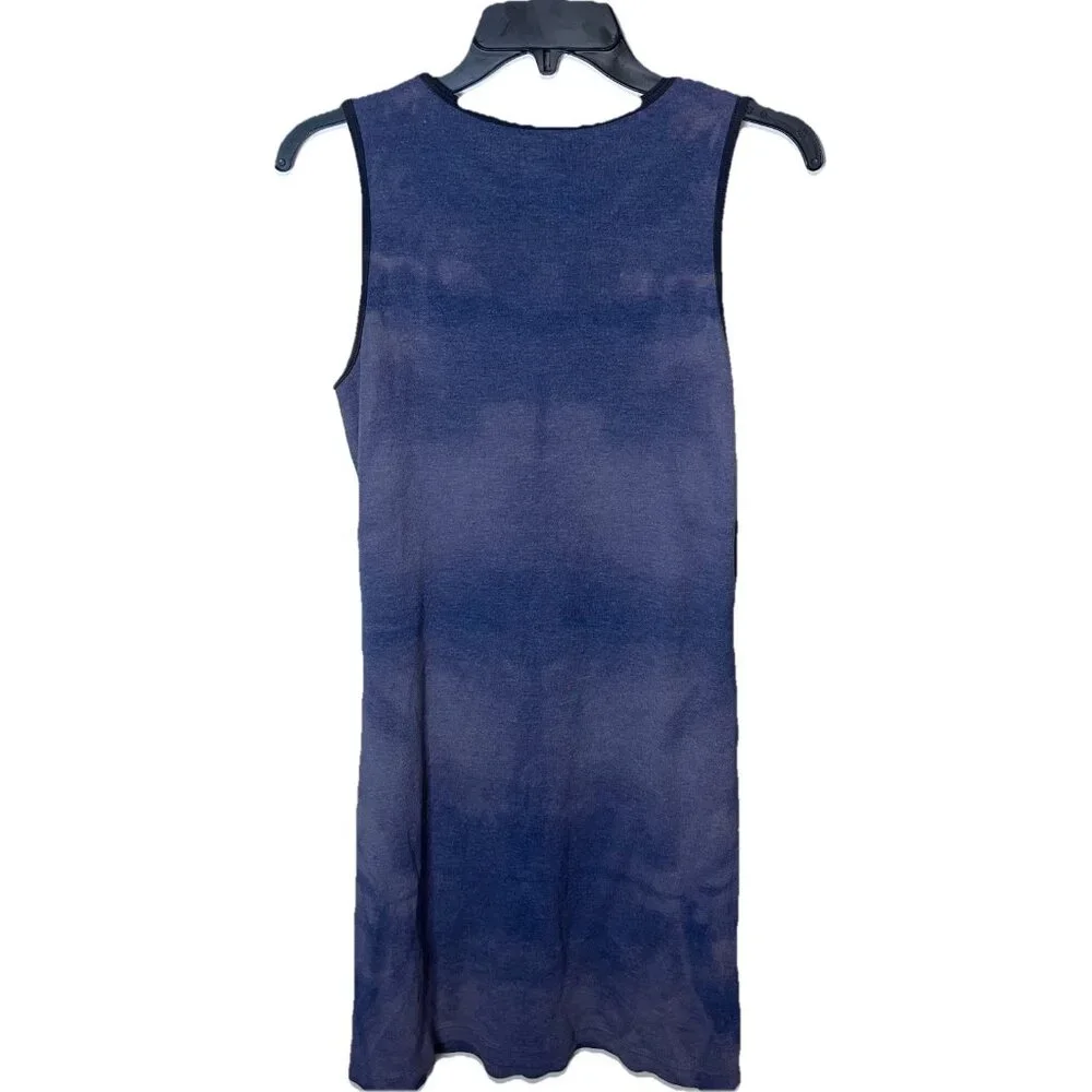 Calvin Klein T-shirt Tank Dress Tie Dye Purples Stretch Above Knee Sz L